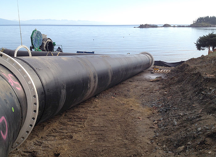 Construction of the outfall through Morningside Park, January 2016